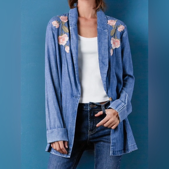 NWT Billy T rose denim jacket/blazer, size XL - Picture 2 of 10